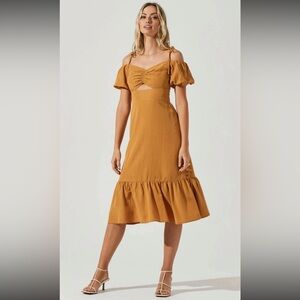 knee length dresses for ladies Blythe Floral Plisse Midi Dress main image 0